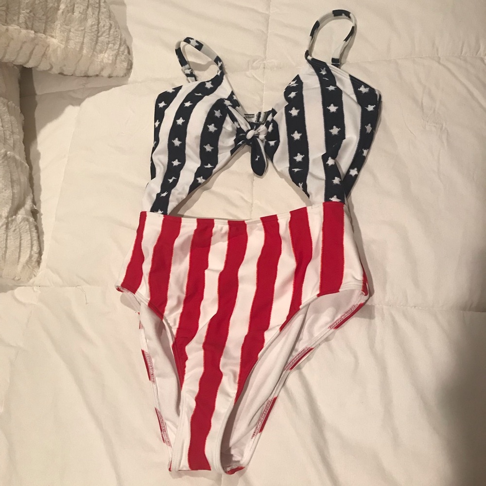 American Flag One Piece Swimsuit